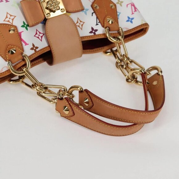 LOUIS VUITTON Monogram Multicolor Annie MM Tote Bag White M40307 LV Auth 131091V - Picture 8 of 14